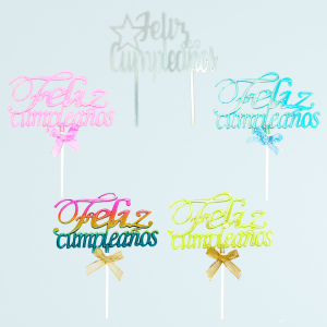 DECO TOPPER TORTA FELIZ CUMPLEAÑOS