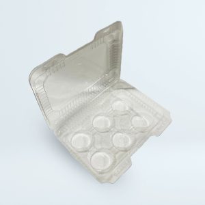 CAJA TRANSPARENTE T/BISAGRA 6 CUPCAKE